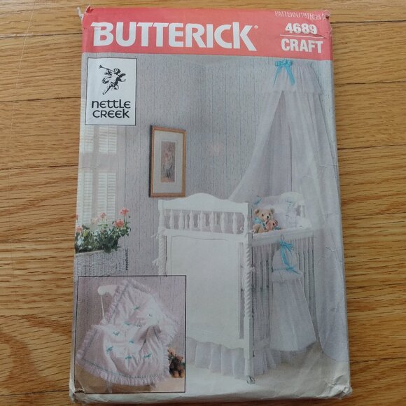Vintage Baby Nursery Sewing Pattern Butterick 4689 UNCUT Retro 1980s - Picture 1 of 10